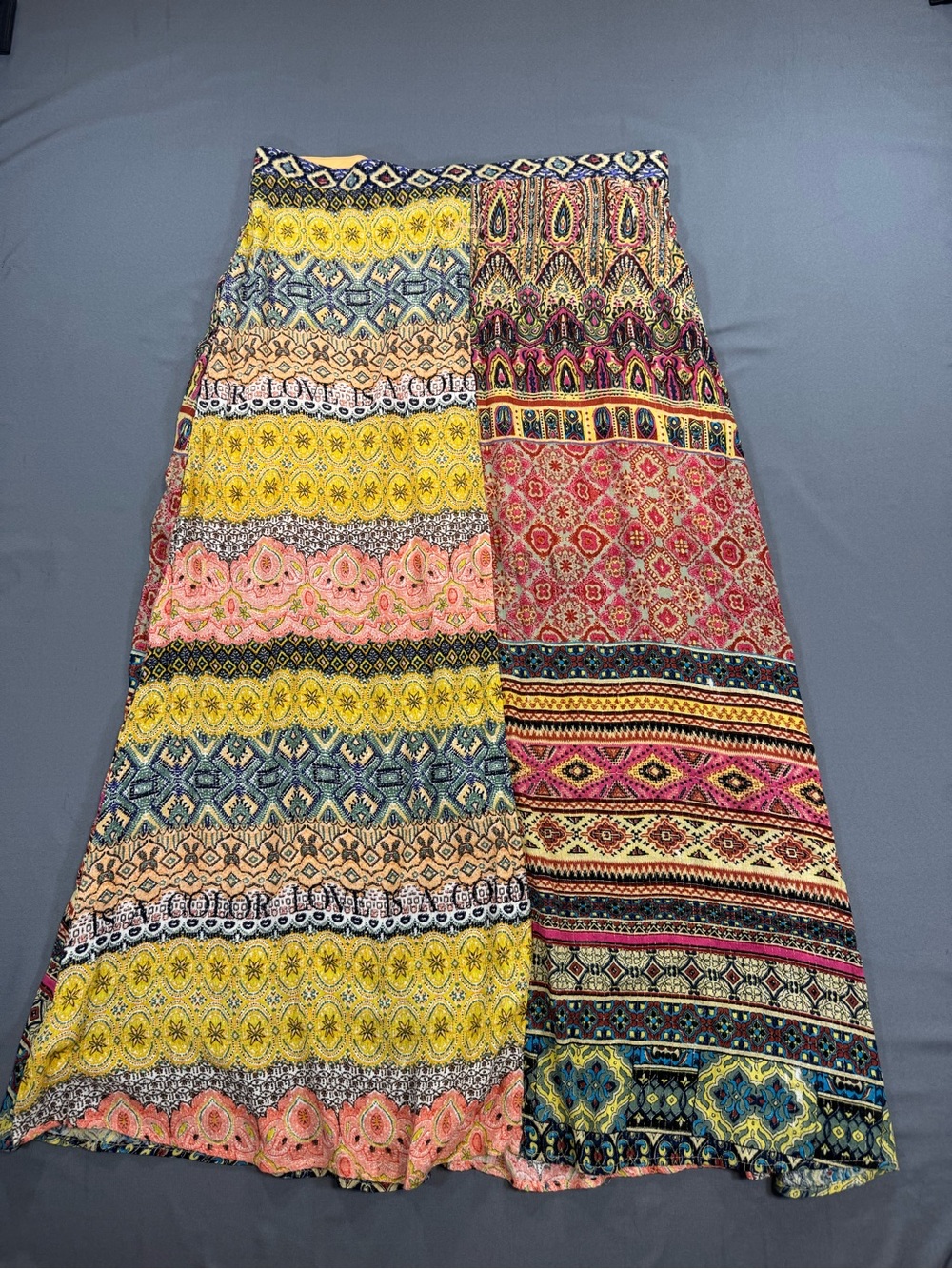 Desigual Vibrant Patchwork Maxi Skirt in Yellow, Pink, Blue & Green - Picture 5 of 7
